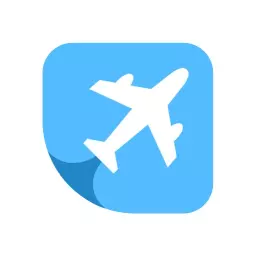 Sky Blue Airplane Design Representing Global Travelling Logo Template