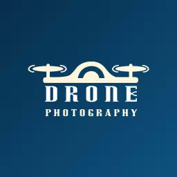 Sky Blue Drone Capturing Stunning Aerial Photography Logo Template