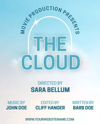 Sky Blue Thematic Movie Poster for 'The Cloud' Template