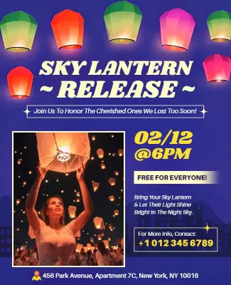 Sky Lantern Release Event Flyer Template