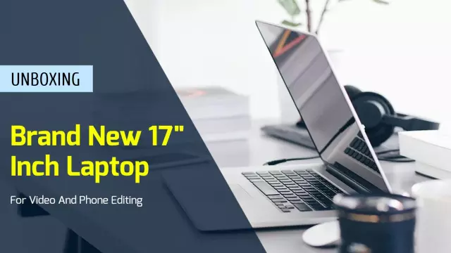 Sleek 17 Inch Laptop Unboxing YouTube Thumbnail Template