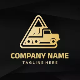 Sleek Black and Gold Tipper Truck Illustration Logo Template