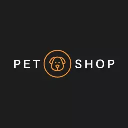Sleek Black and Orange Minimalist Pet Shop Logo Template