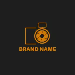 Sleek Black and Orange Photography for Luxury Branding Logo Template