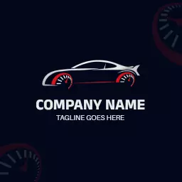 Sleek Black and Red Car Design Representing Automotive Logo Template
