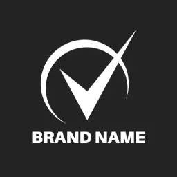 Sleek Black and White Checkmark Design for Branding Logo Template