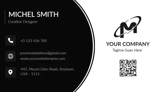 Sleek Black and White Creative Designer Business Card Template