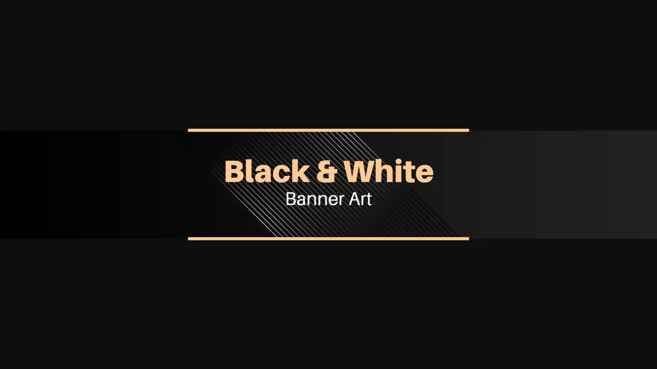 Sleek Black and White Design for YouTube Channel Banner Template