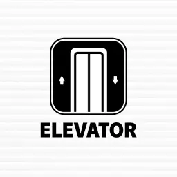 Sleek Black and White Design Representing Elevator Services Logo Template