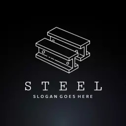 Sleek Black and White Design Showcasing Steel Structural Elements Logo Template