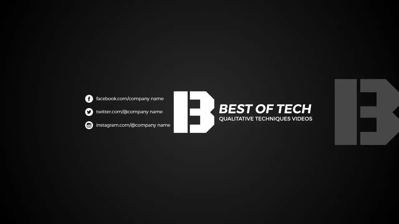 Sleek Black and White Minimalist Design YouTube Banner Template
