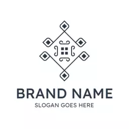 Sleek Black and White Minimalist Geometric Design Logo Template
