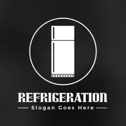 Sleek Black and White Refrigerator Design for Refrigeration Logo Template
