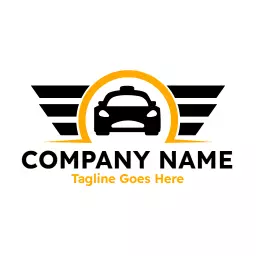 Sleek Black and Yellow Taxi Design for Ride Services Logo Template