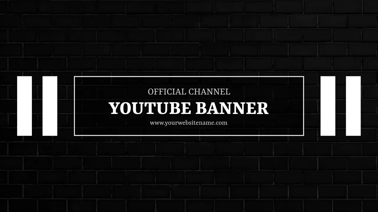 Sleek Black Background with Striking White Text YouTube Banner Template