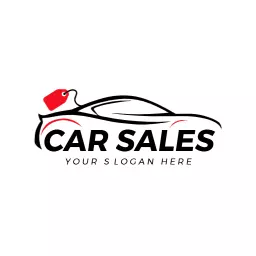 Sleek Black Car Design Highlighting Competitive Car Sales Logo Template
