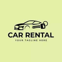 Sleek Black Car Design Highlighting Easy Car Rental Services Logo Template