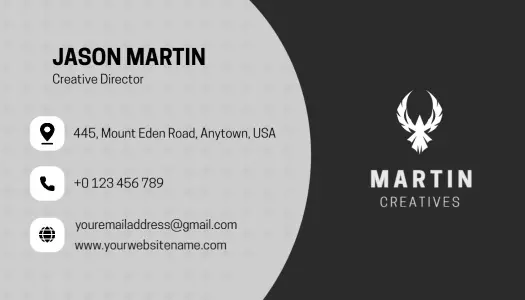 Sleek Black Modern Corporate Creative Director Business Card Template