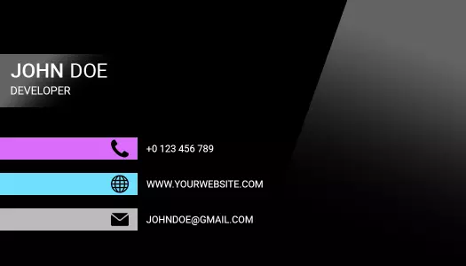 Sleek Black Modern Developer Personal Business Card Template