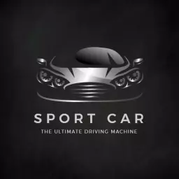 Sleek Black Sport Car Design Representing Luxury Logo Template