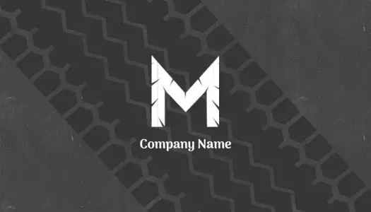 Sleek Black Tire Track Design Visiting Card Template
