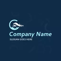 Sleek Blue Aircraft Design Emphasizing Transportation Solutions Logo Template
