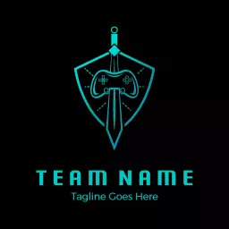 Sleek Blue and Black Shield Design for Esports Team Logo Template