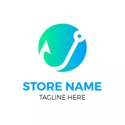 Sleek Blue and Green Minimalist Logo for Modern Business Logo Template