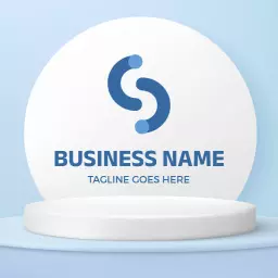 Sleek Blue and White Connection Symbol for Business Logo Template