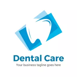Sleek Blue and White Dental Logo Promoting Healthy Smiles Logo Template
