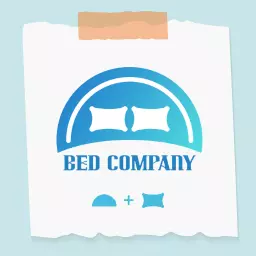 Sleek Blue and White Design for Bed Company Logo Template