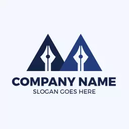Sleek Blue and White Geometric Design for Company Logo Template