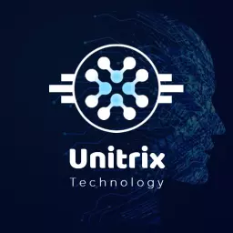 Sleek Blue and White Logo Showcasing Innovative Technology Logo Template