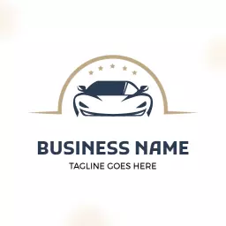 Sleek Blue Car Design Highlighting Quality Dealership Logo Template