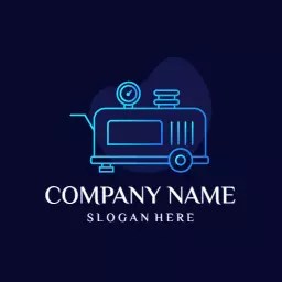 Sleek Blue Compressor Design for Industrial Applications Logo Template