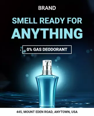 Sleek Blue Deodorant Product Advertisement Poster Template