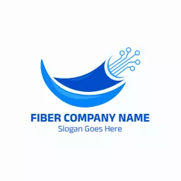 Sleek Blue Design Representing Innovative Fiber Solutions Logo Template