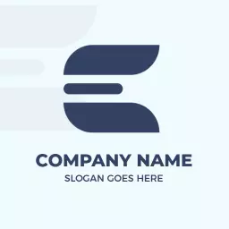Sleek Blue E Letter Design for Modern Corporate Identity Logo Template