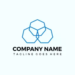 Sleek Blue Geometric Shapes Representing Company Identity Logo Template