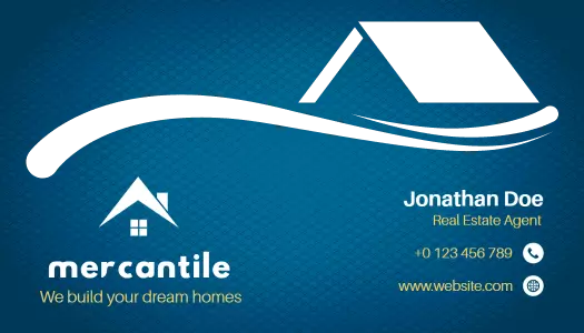 Sleek Blue Laser Cut Real Estate Agent Business Card Template