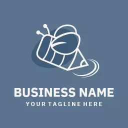Sleek Blue Minimalist Design Featuring a Snail Logo Template