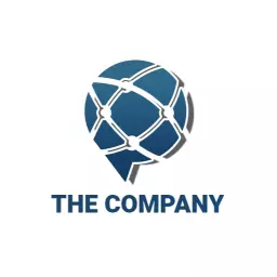 Sleek Blue Network Design Representing IT Solutions Logo Template