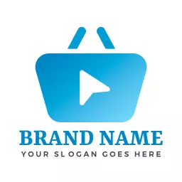 Sleek Blue Shopping Bag Design for Modern Retail Logo Template