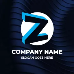 Sleek Blue Z Letter Design Representing Innovative Branding Logo Template
