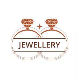 Sleek Brown Design Featuring Elegant Wedding Rings Jewellery Logo Template