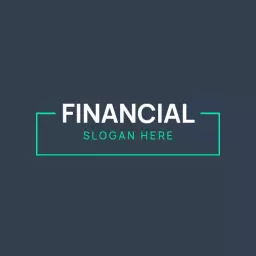 Sleek Dark Blue and Green Minimalist Financial Logo Template