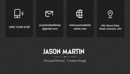 Sleek Dark Corporate Creative Design Business Card Template