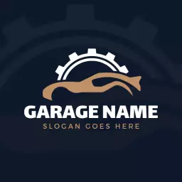 Sleek Dark Design Showcasing Automotive Garage Services Logo Template