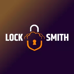 Sleek Dark Purple and Orange Design for Locksmith Services Logo Template