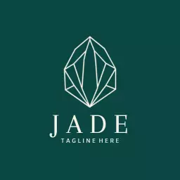 Sleek Geometric Green Jade Design for Luxury Business Logo Template